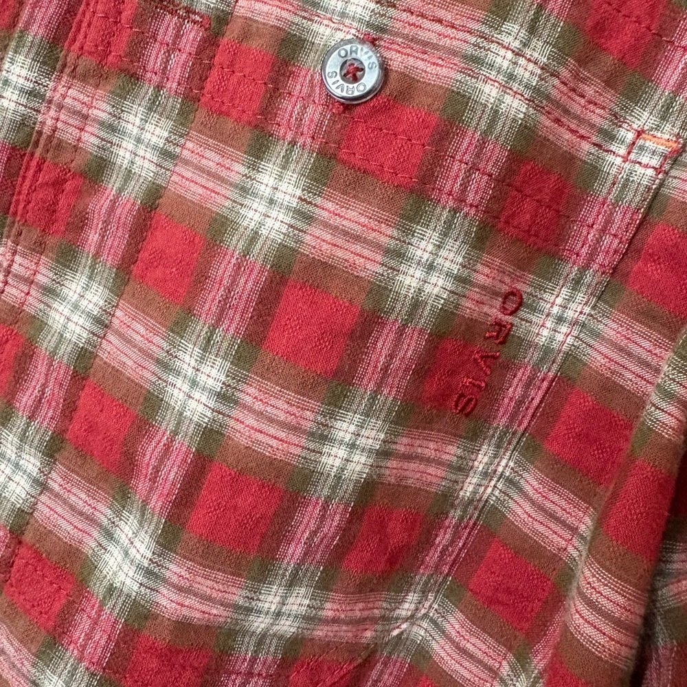 Orvis Flat Creek Organic Plaid Men's Shirt. Medium. Red/white NWT - Picture 4 of 8